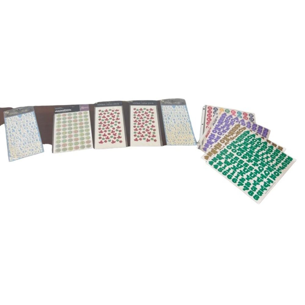 New In Package Bundle of 15 Alphabet Stickers Sheets Glitter Stickers Colorful